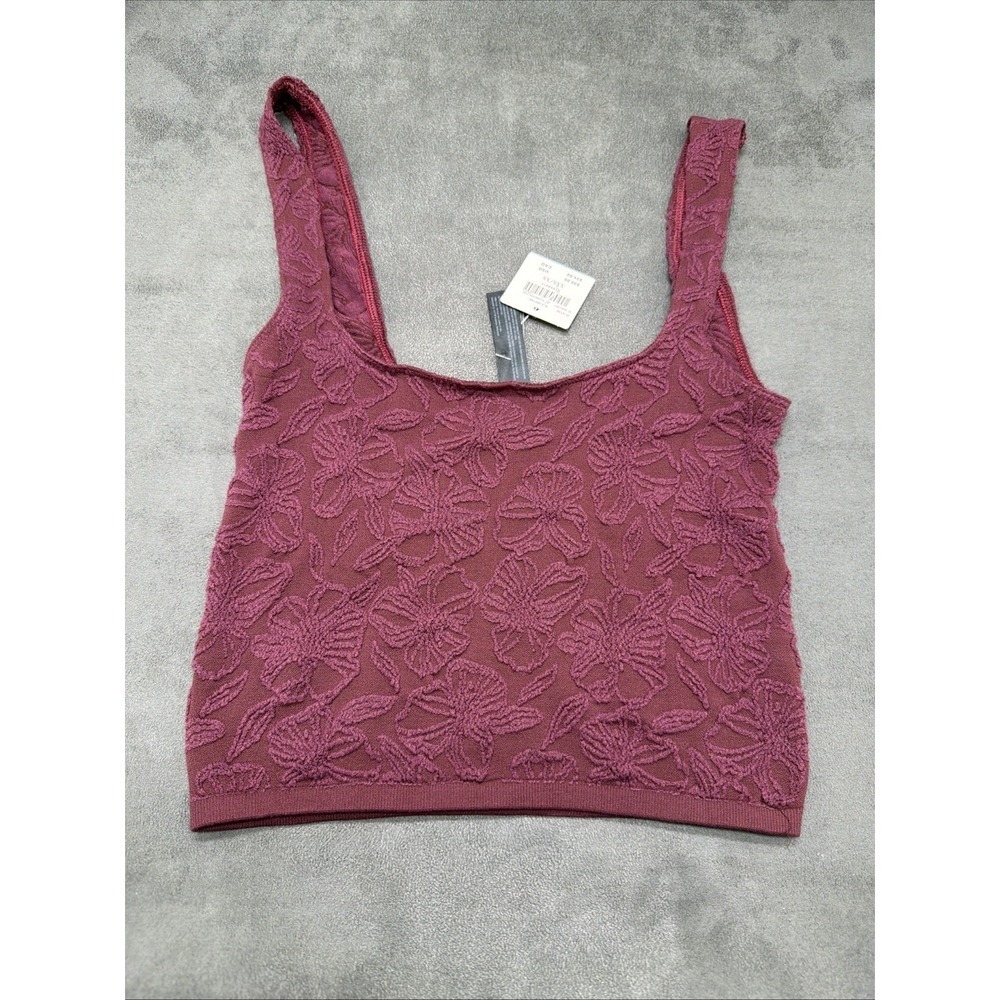 Anthropologie The Hannah Seamless Textured Tank Top In Plum Size XXS-XS